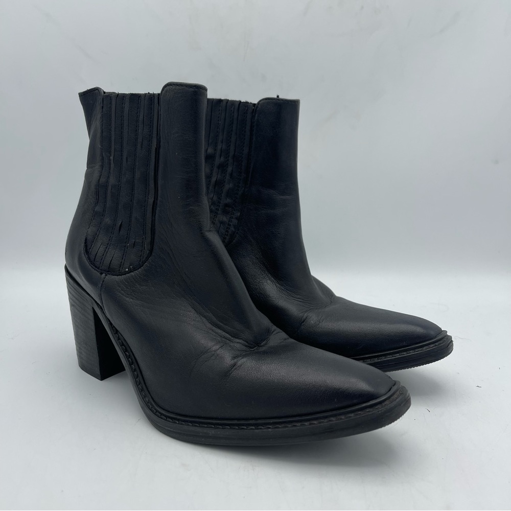 Ethem Anthropologie chelsea heeled boots booties slip on size 37 eur 6 USA